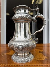 Gravierter Silber Deckelhumpen