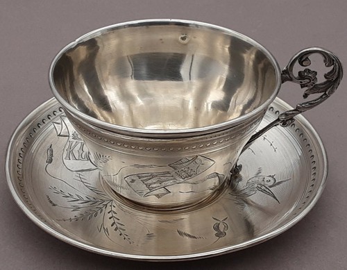 Jugendstil tasse 950er silber - tasse,
