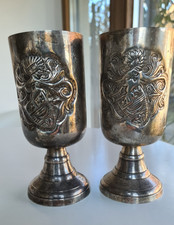 2 versilberte POKALE mit